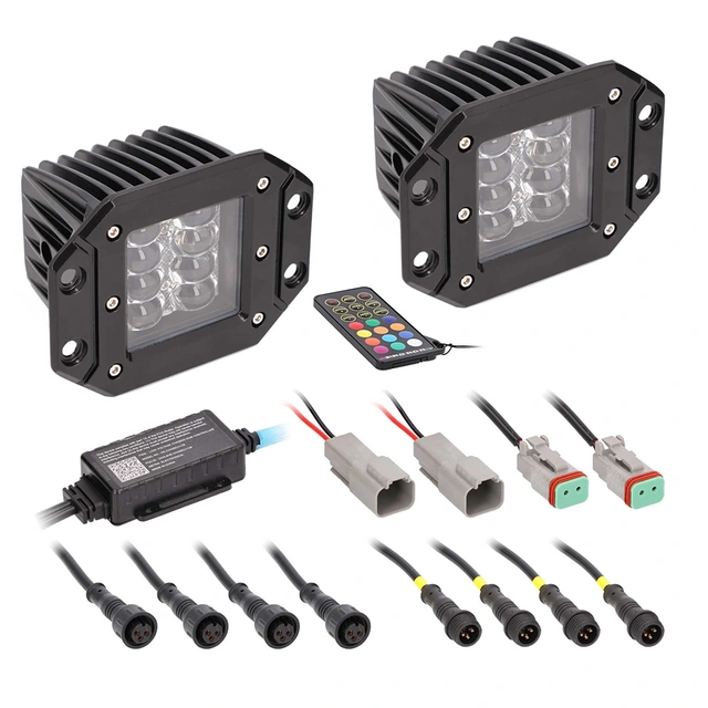 Heise HE-CHASE-FCLKT arbeidslys LED, 2860 lumen, RGB, 2stk 