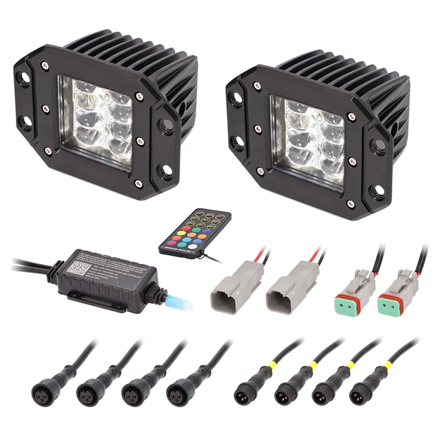 Heise HE-CHASE-FCLKT arbeidslys LED, 2860 lumen, RGB, 2stk 
