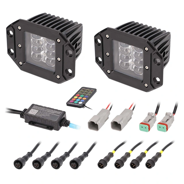 Heise HE-CHASE-FCLKT arbeidslys LED, 2860 lumen, RGB, 2stk 