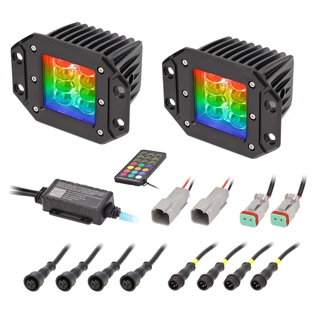 Heise HE-CHASE-FCLKT arbeidslys LED, 2860 lumen, RGB, 2stk 