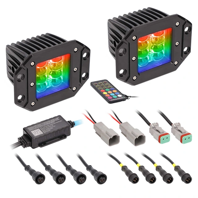 Heise HE-CHASE-FCLKT arbeidslys LED, 2860 lumen, RGB, 2stk 