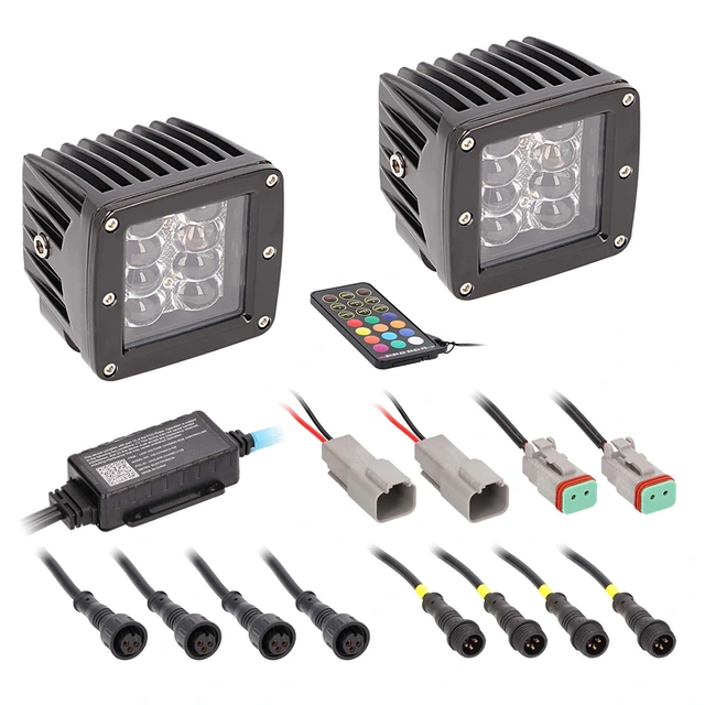 Heise HE-CHASE-CLKT arbeidslys LED, 2860 lumen, RGB, 2stk 