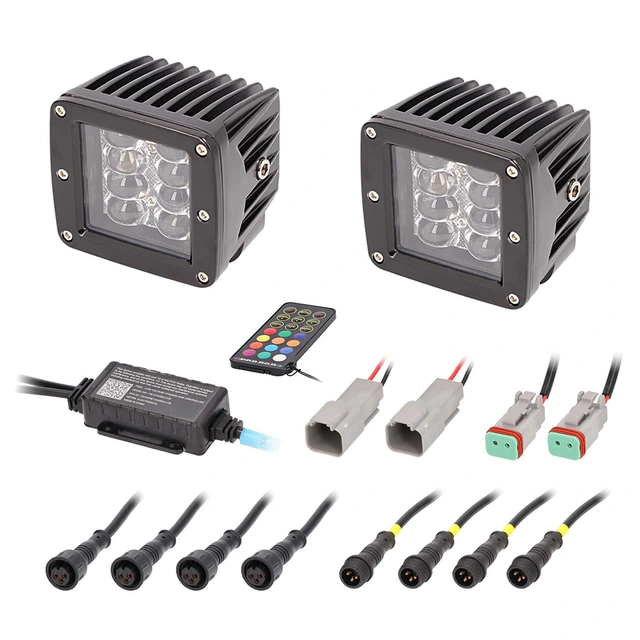 Heise HE-CHASE-CLKT arbeidslys LED, 2860 lumen, RGB, 2stk 