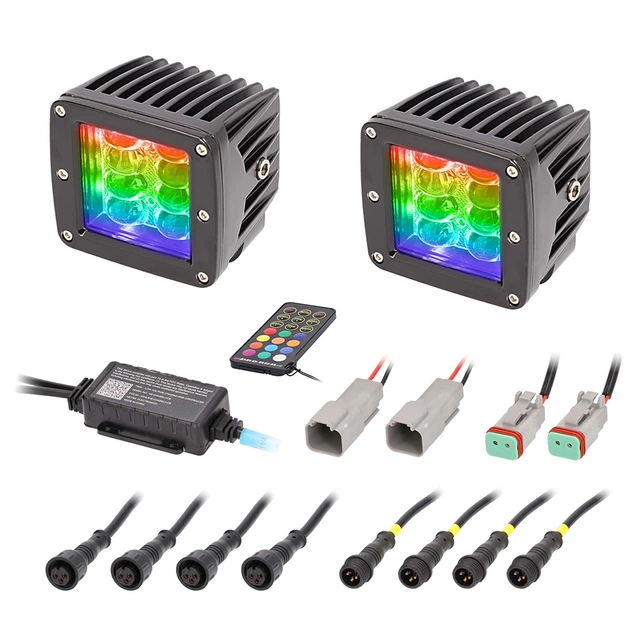 Heise HE-CHASE-CLKT arbeidslys LED, 2860 lumen, RGB, 2stk 