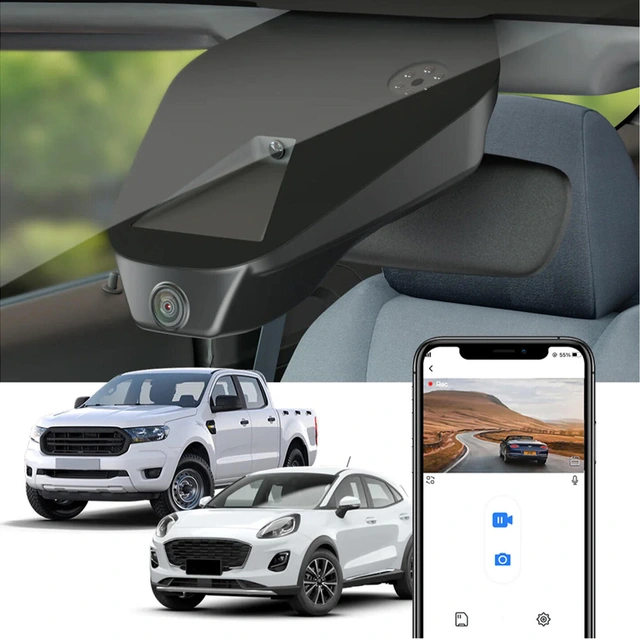FITCAMX Integrert 4K Dashcam (foran+bak) Ford Ranger/Puma (2019 ->) 