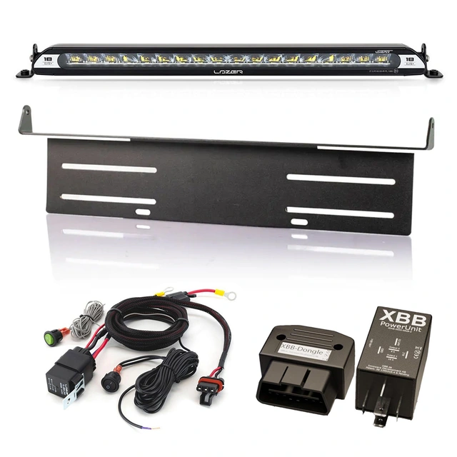 Lazer Linear 18 Elite+ lyspakke med XBB Linear18 Elite+, skiltbrakett, XBB 