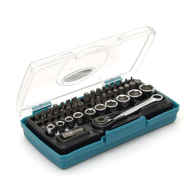 Kamasa-Tools Pipenøkkelsett Pipenøkkelsett med miniskralle, 44 deler 