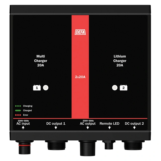 DEFA Lithium/MultiCharger 2x20A 2 x 12V / 1 x 24V, Lithium 
