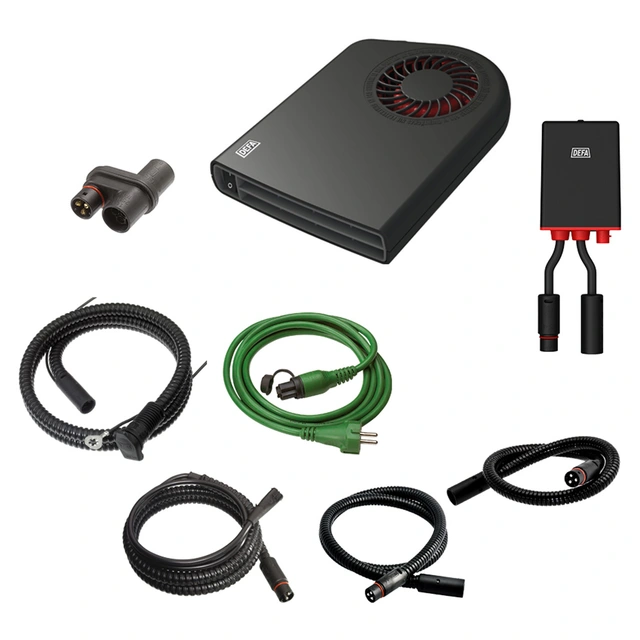 DEFA Comfortkit II 1400 Plus Kupèvifte, batterilader, kabler 