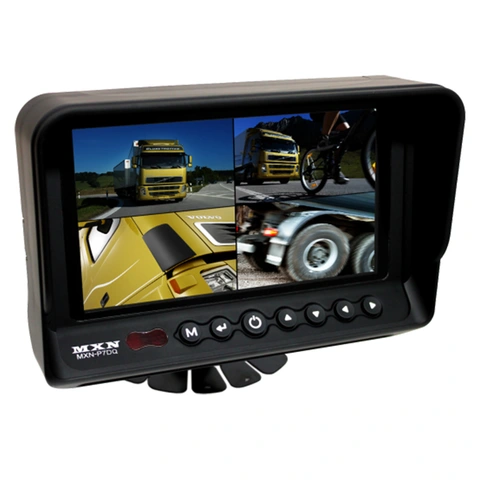 MXN P7DQ 7" Quad 4 kanals monitor Vannbestandig, 12/24V, opptil 4 kamera