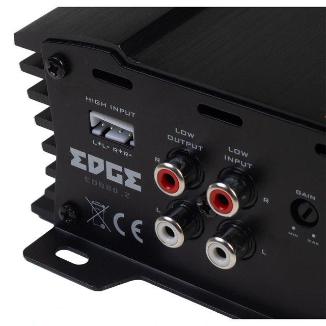 Edge EDB80.2LITE-E2 2-kanals forsterker 2x80W RMS i 2ohm. 