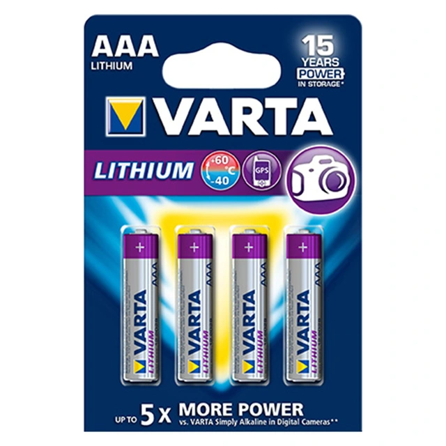 Varta AAA lithium batterier 4pk 
