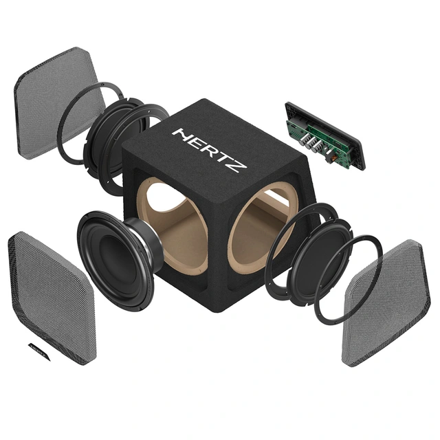 Hertz DBA 201 aktiv subwoofer 8" i kasse, 220W RMS, 440W Maks 