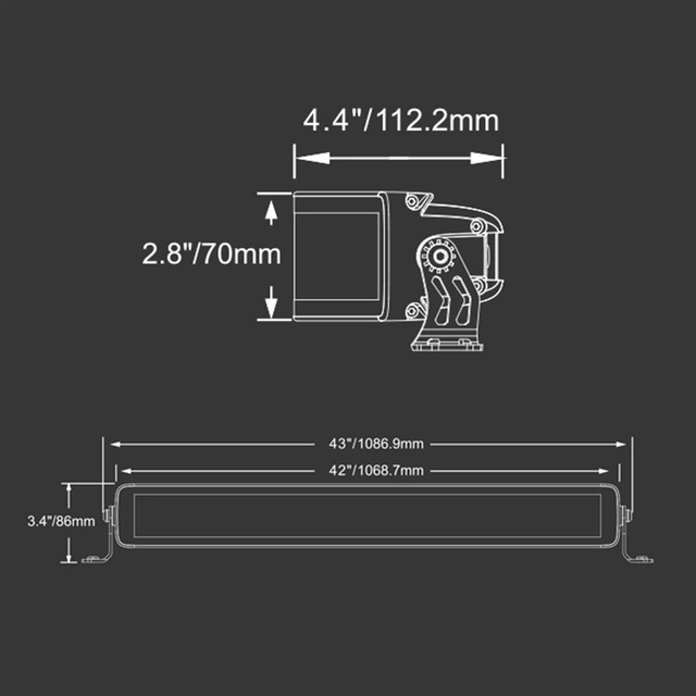 Lightstorm LED-bar 40" buet Osram LED, 33600 lumen, 400W 