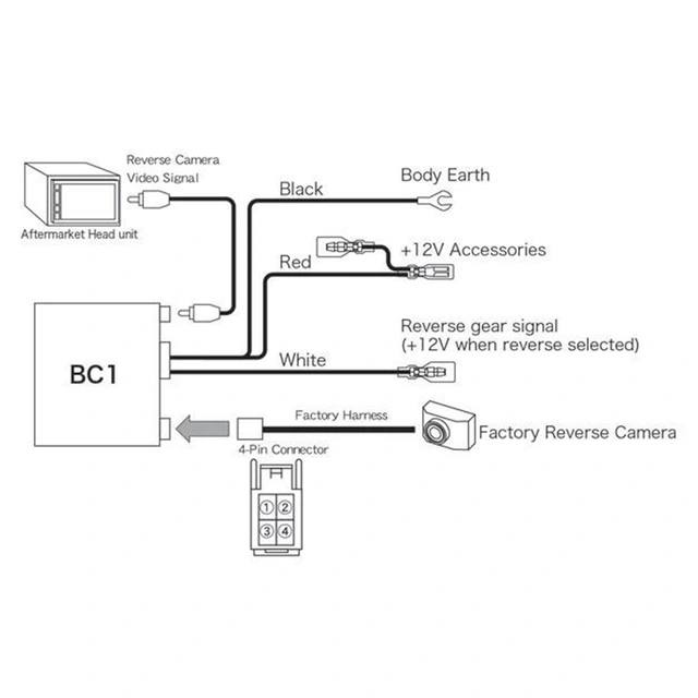 BeatSonic Ryggekameraadapter - Beholde Toyota TNS600 (2001 - 2007) (4-pin) 