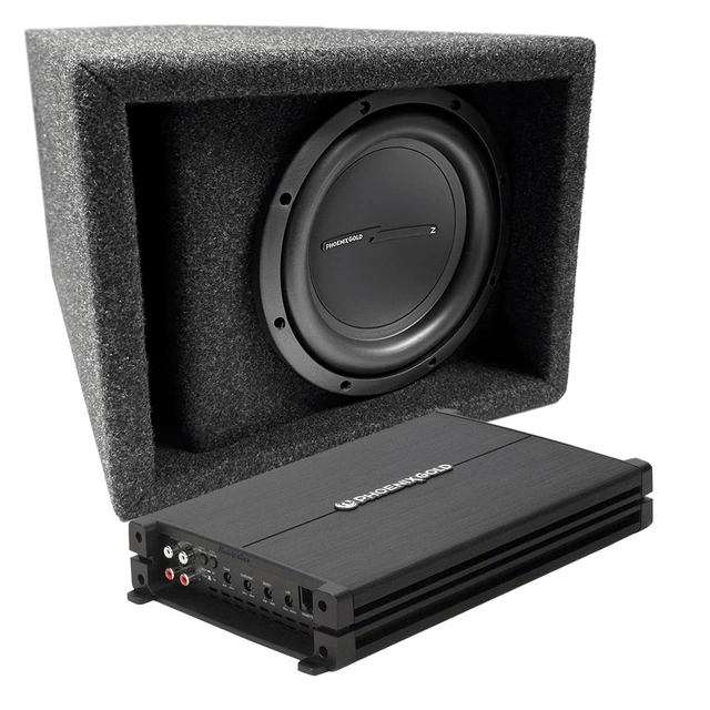 Phoenix Gold basspakke 8" 8" i kasse, forsterker 