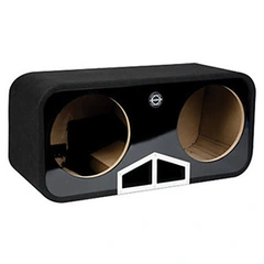 Dobbel basskasse for 10" elementer Portet kasse, 70 liter, sort