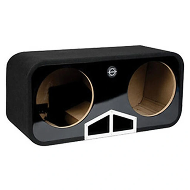 Dobbel basskasse for 10" elementer Portet kasse, 70 liter, sort 