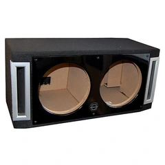 Dobbel basskasse for 10" elementer Portet kasse, 68 liter, sort