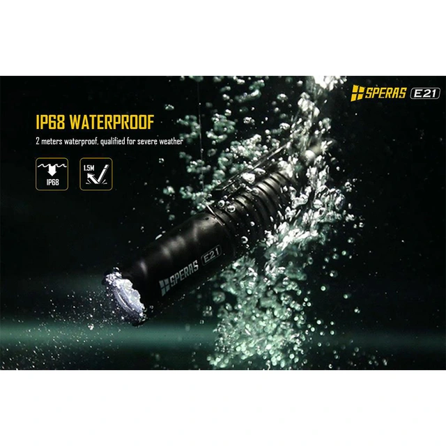 SPERAS E21 Lommelykt titanium 2000 Lumen, 322 meter kastelengde 