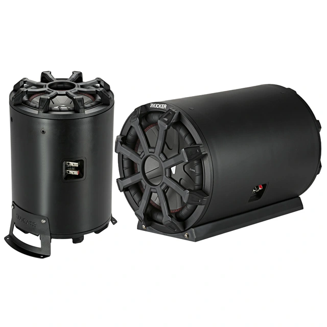 Kicker 46CWTB104 basskasse rørform 10" i kasse, 400W RMS, 4 Ohm 