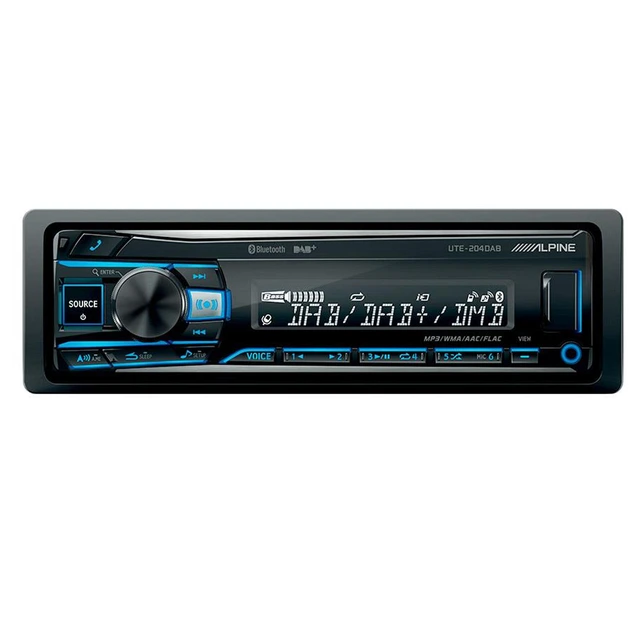 Alpine UTE-204DAB DAB+/FM, 3 linje ut, BT, USB, AUX ++ 