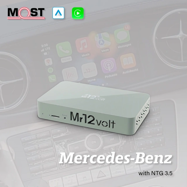 Mr12volt Trådløs CarPlay/Android Auto Mercedes med NTG 3.5, DSP, OEM Mikrofon 