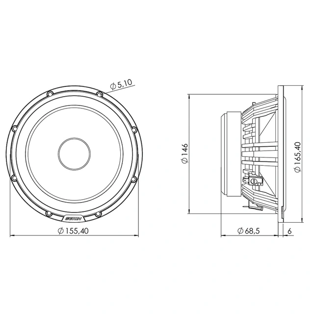 Eton GRAPHIT 16 bass 6,5" 165mm, Pris per par, High-End 