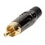 ConnectED RCA kontakt for lodding - sort RCA han, gullbelagt