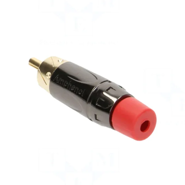 ConnectED RCA kontakt for lodding - rød RCA han, gullbelagt 