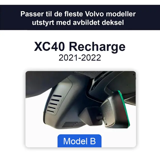 FITCAMX Integrert Plug & Play 4K Dashcam Volvo XC40 Recharge (2021->) Model B 