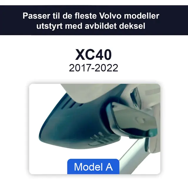 FITCAMX Integrert 4K Dashcam (foran+bak) Volvo XC40 (2018-->) (unntatt recharge) 