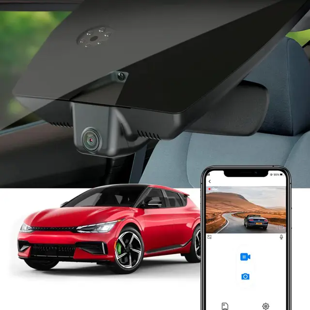 FITCAMX Integrert 4K Dashcam (foran+bak) Kia EV6 (2021->) 