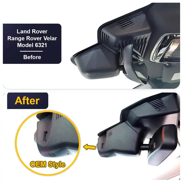 FITCAMX Integrert 4K Dashcam (foran+bak) Jaguar/Range Rover (2016 -->) "6321" 