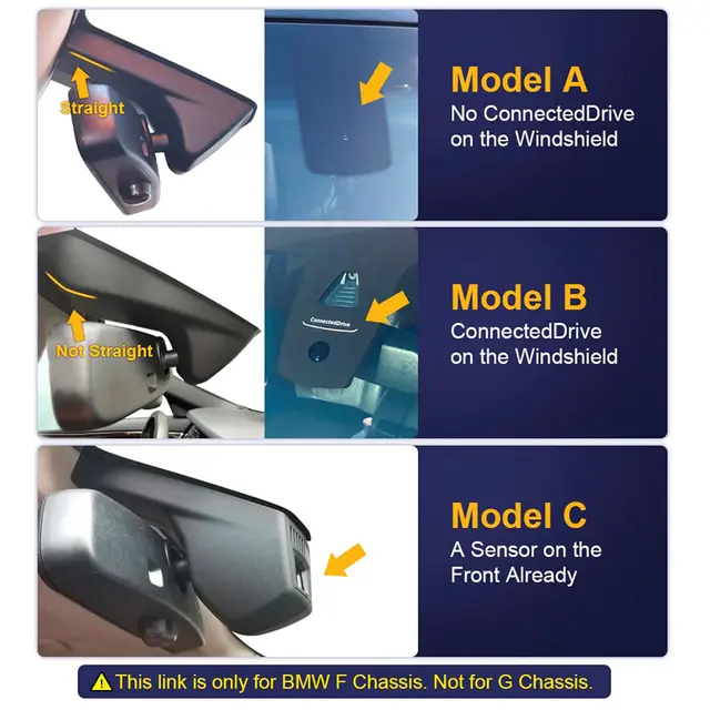 FITCAMX Integrert 4K Dashcam (foran+bak) BMW 5-serie (2012 - 2016) Model A 