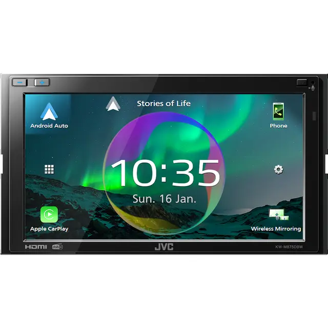 JVC KW-M875DBW Trådløs CarPlay/Android Auto, BT, DAB+ 