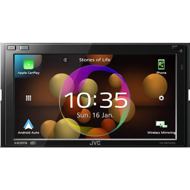 JVC KW-M875DBW Trådløs CarPlay/Android Auto, BT, DAB+ 