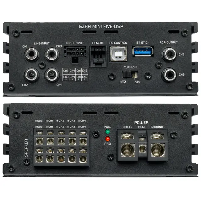 Ground Zero GZHA MINI FIVE-DSP 4x125W + 1x500W i 2 Ohm, DSP 