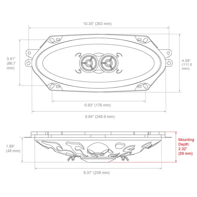 RetroSound Premium fulltone 4x8" 4x10", 90W RMS, 160W Maks, Neodymium 