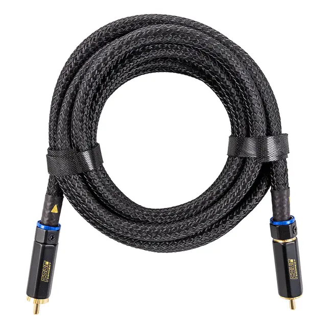4Connect RCA signalkabel SOLO 1 Meter, Quad-skjermet, Twisted, OFC 