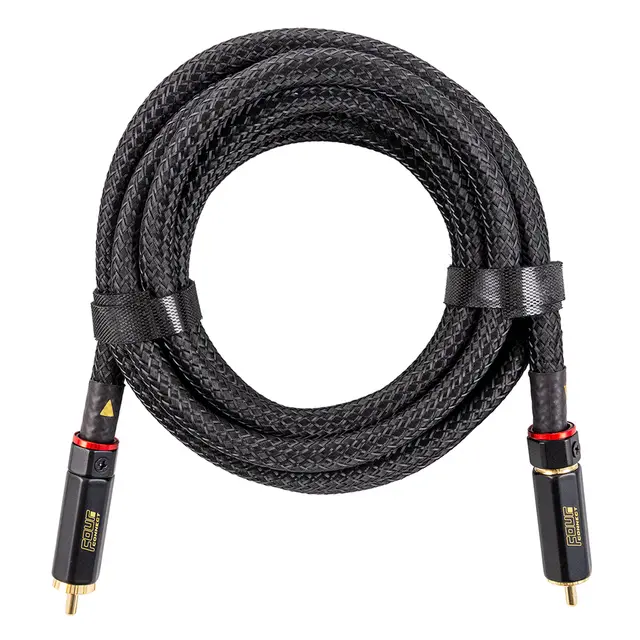 4Connect RCA signalkabel SOLO 1 Meter, Quad-skjermet, Twisted, OFC 