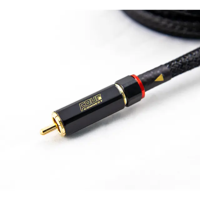 4Connect RCA signalkabel SOLO 1 Meter, Quad-skjermet, Twisted, OFC 
