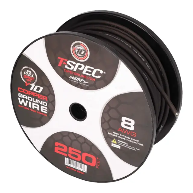 Metra Marine matt sort strømkabel 10mm² Strømkabel, OFC, fortinnet 