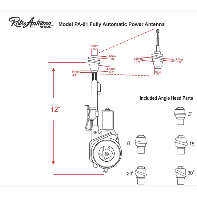 RetroSound motorisert teleskopantenne Motorisert teleskopantenne 