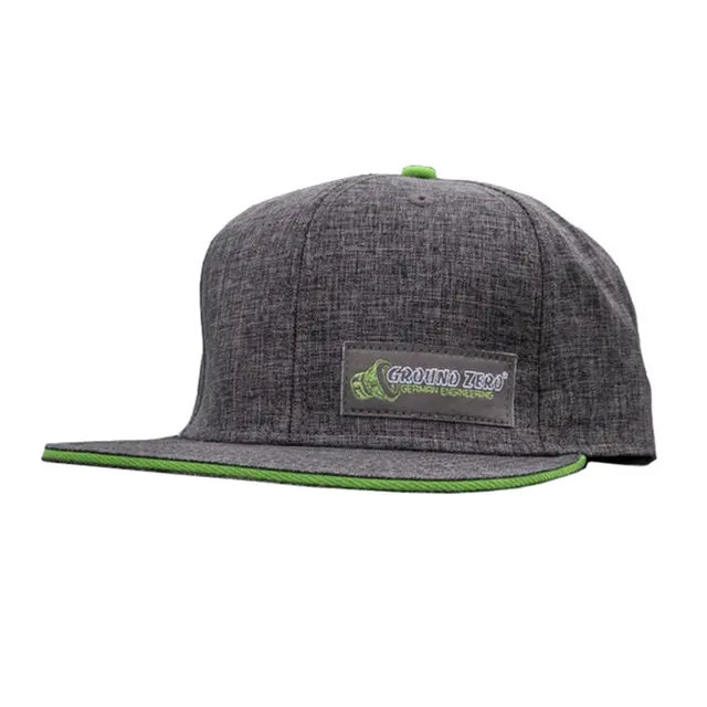 Ground Zero Cap med GZ-logo Grå med grønne detaljer 