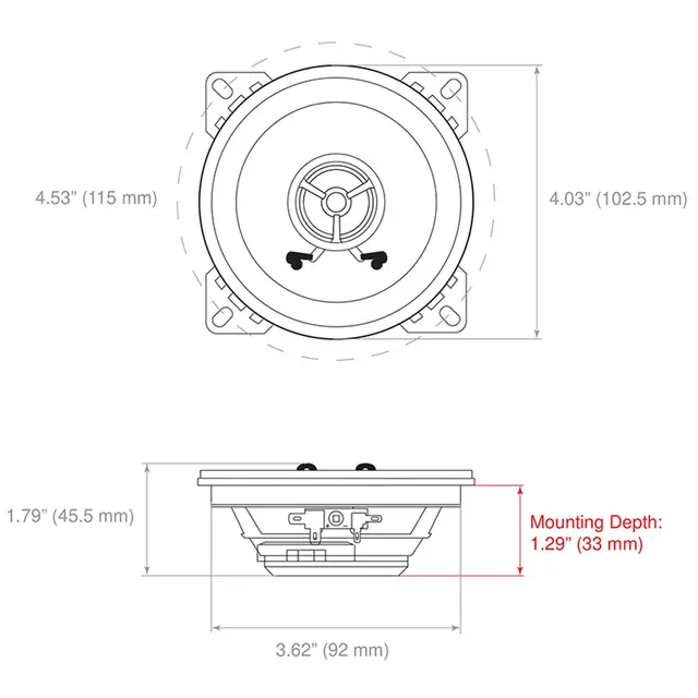 RetroSound Premium fulltone 4" 4", 30W RMS, 60W Maks, Neodymium 