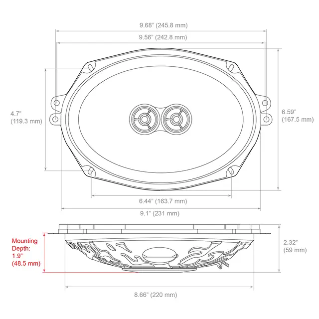 RetroSound Premium fulltone 6x9" 6x9", 100W RMS, 200W Maks, Neodymium 