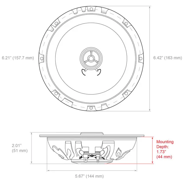 RetroSound Premium fulltone 6,5" 6.5", 50W RMS, 100W Maks, Neodymium 