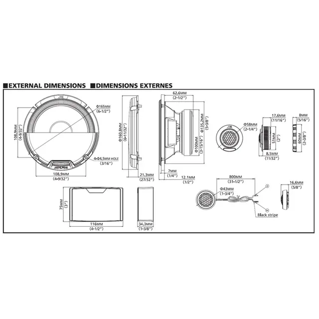Alpine R2-S652 PRO komponentsett 6,5", 100W RMS, R-serie 
