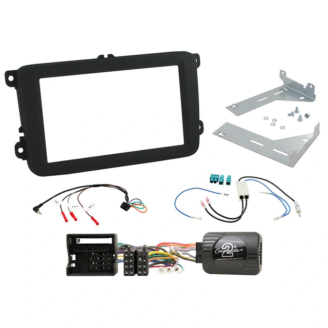 1-DIN komplett mont.sett for bilradio VW EOS 2006 - 2014 u/aktivt lydsystem 